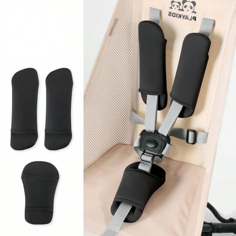 3-Piece Baby Stroller Protective Belt Baby Safety Car Seat Shoulder Pads Universal Stroller Shoulder Strap Covers Soft Cushion