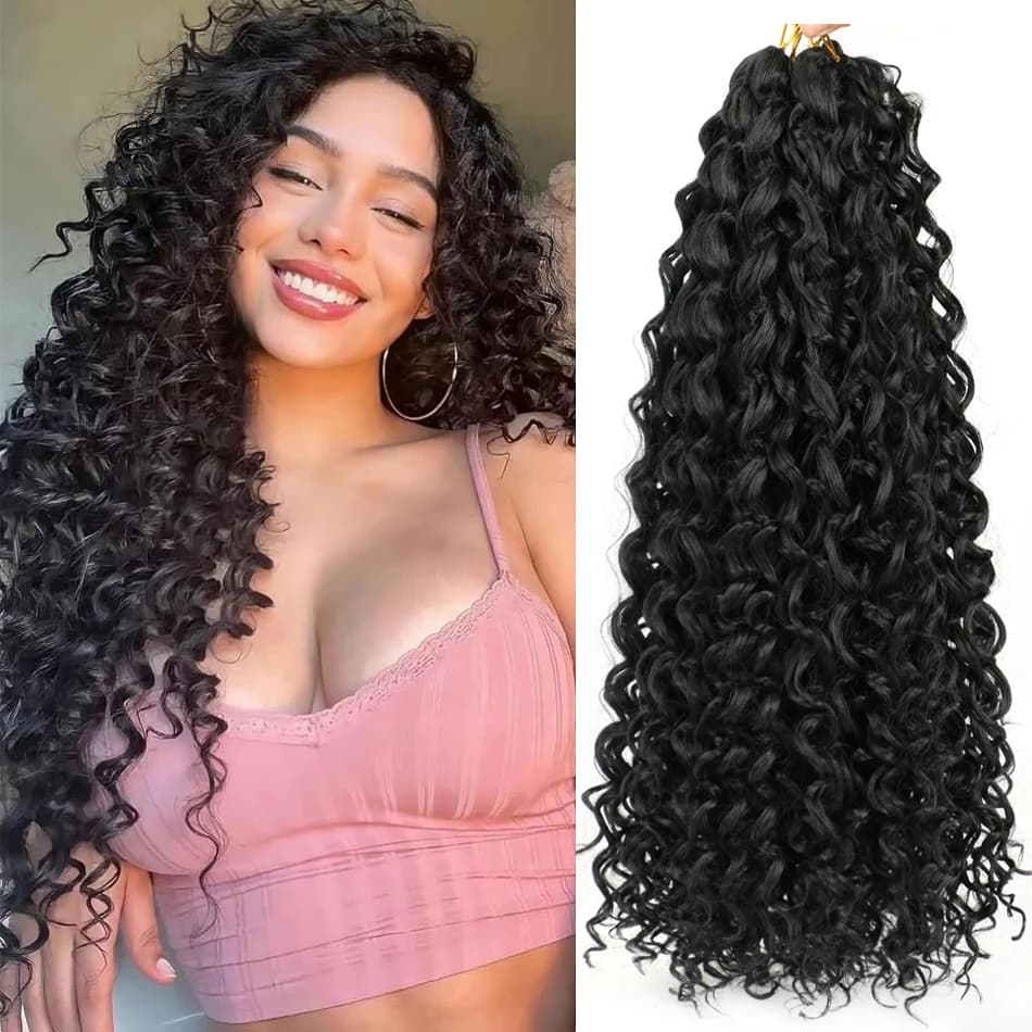 Capelli Sintetici Corti GoGo Curl per Donna, Trecce all'Uncinetto Effetto Onda da Spiaggia, Extension per Capelli Intrecciati Effetto Onda Oceanica