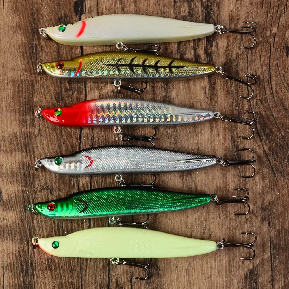 6pcs Fishing Lure Pencil Sinking Bass Fishing Tackle Saltwater Lures Fish Bait Trolling Lure
