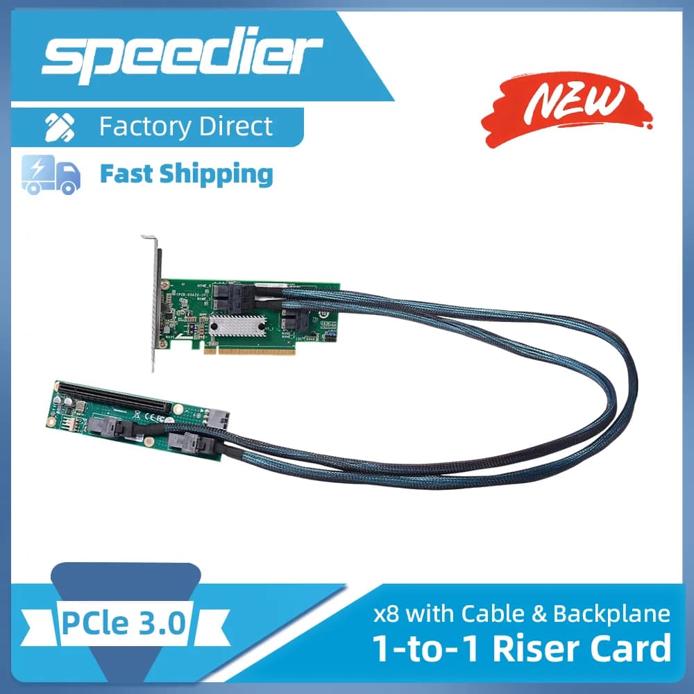 Scheda Adattatore PCI-E 3.0 + Cavo Riser X4 X8 1-a-2 1-a-4 per Scheda Grafica da Gioco EGPU, Base di Espansione Esterna GPU