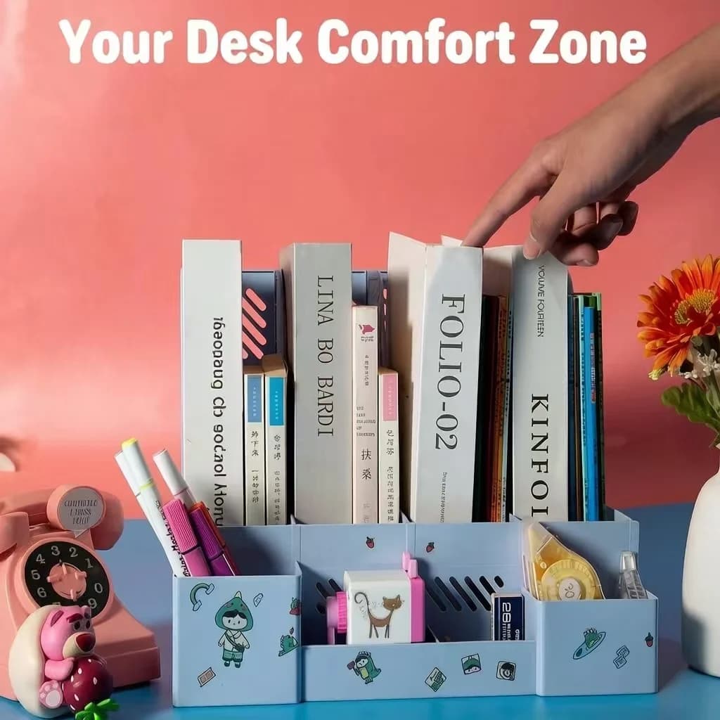 Vertical File Organizer for Classifying And Storing Books And Test Papers Home And Classroom Suitable Bookcase