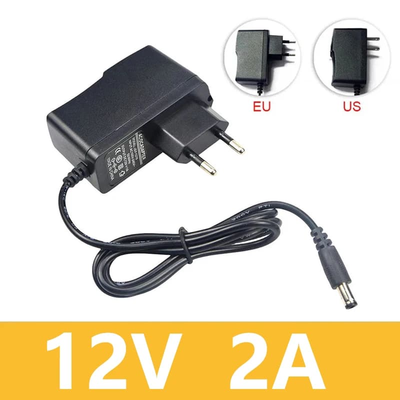 Alimentatore 12V 2A AC 100V 220V DC 12V 2A 2000mA Adattatore convertitore Spina UE USA 5,5mm x 2,1-2,5mm per CCTV LED