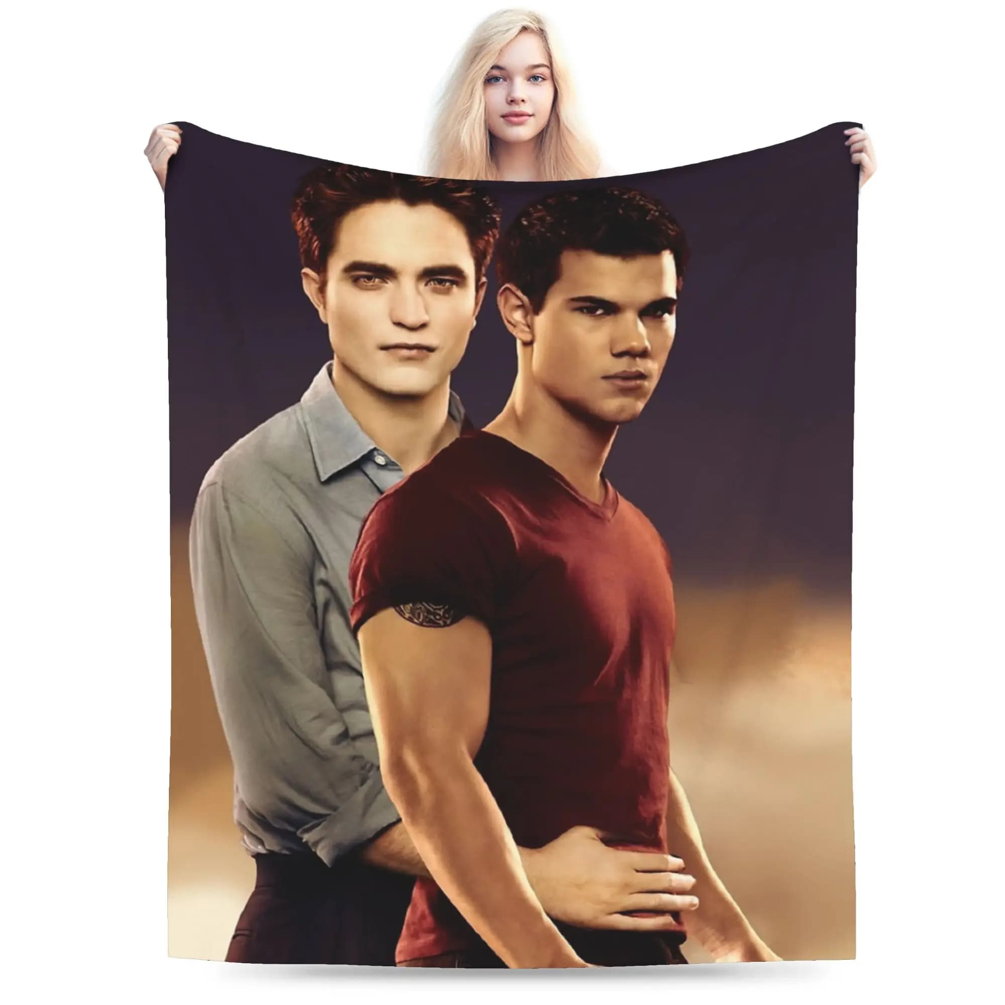 Twilight Jacob Edward Blankets Fleece Winter Multifunction Super Warm Throw Blankets for Bed Couch Rug Piece