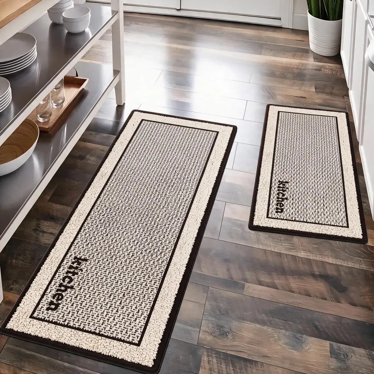 Kitchen Runner Rug Long Diatomaceous Earth Surface Rubber Backing Non Slip Water Absorbent Thick Floor Mat