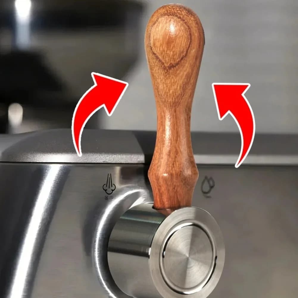 Wood Handle Steam Knob Replacement for Breville 840 870 875 878 880 Espresso Machines Polished Stainless Steel Pull Rod