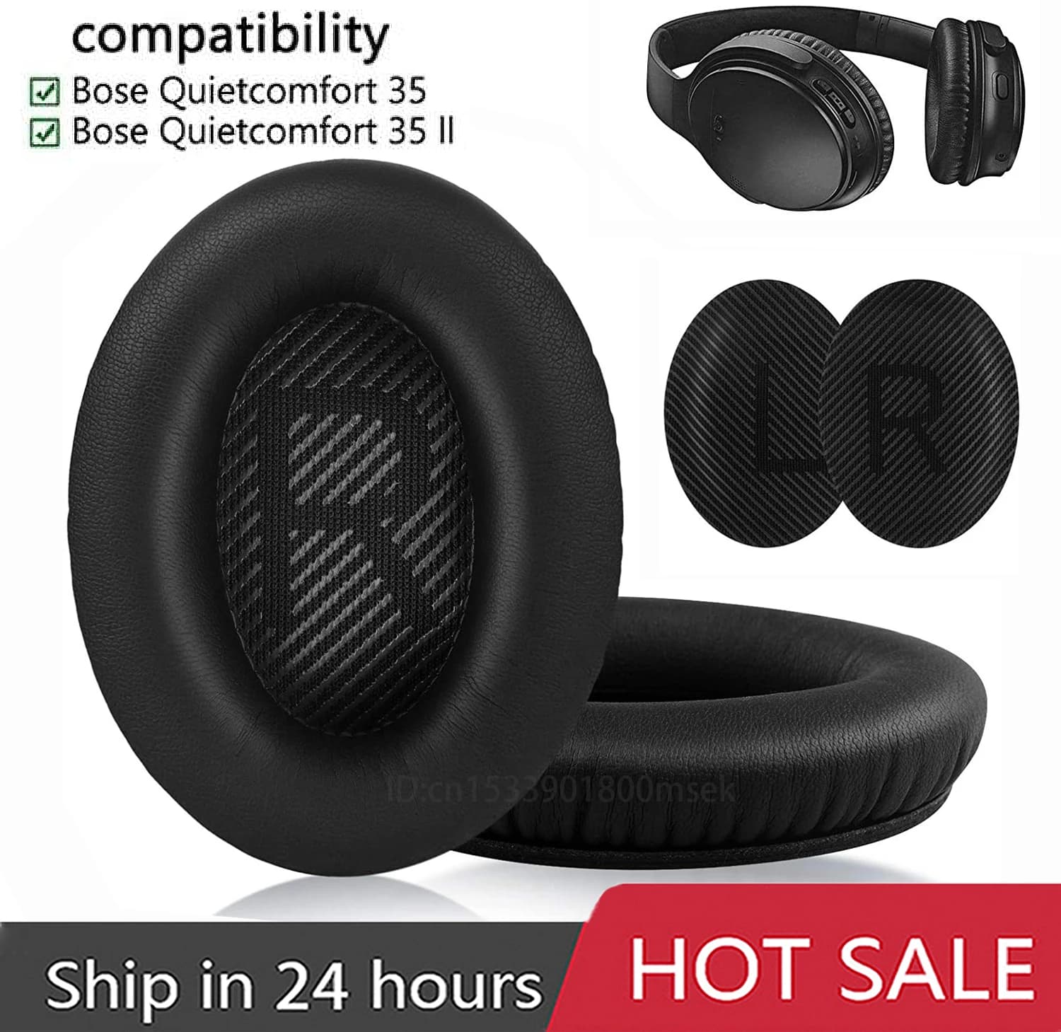 Cuscinetti auricolari di ricambio per BOSE QC35 QC45 per cuffie QuietComfort 35 45 e 35 II Cuscinetti auricolari in memory foam di alta qualità