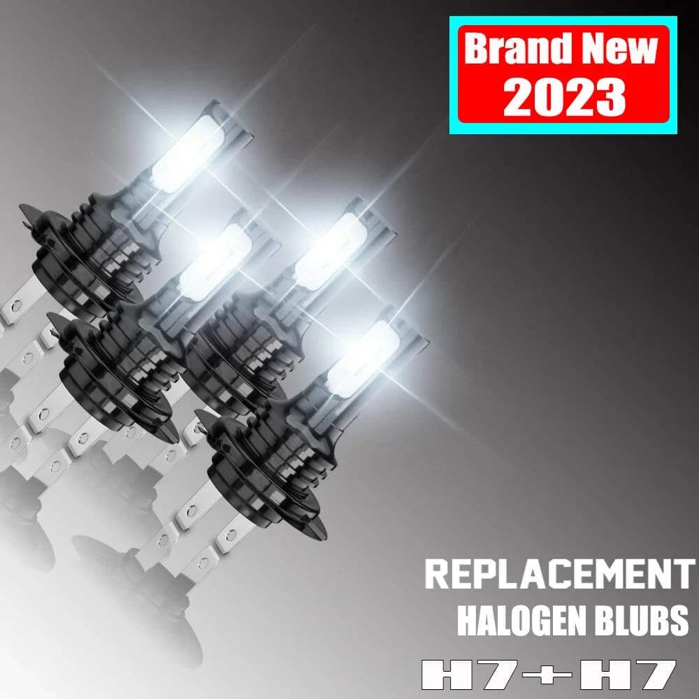 4PCS H7＋ H7 LED headlamp kit combination light bulb high and low beam 6500K white super bright.