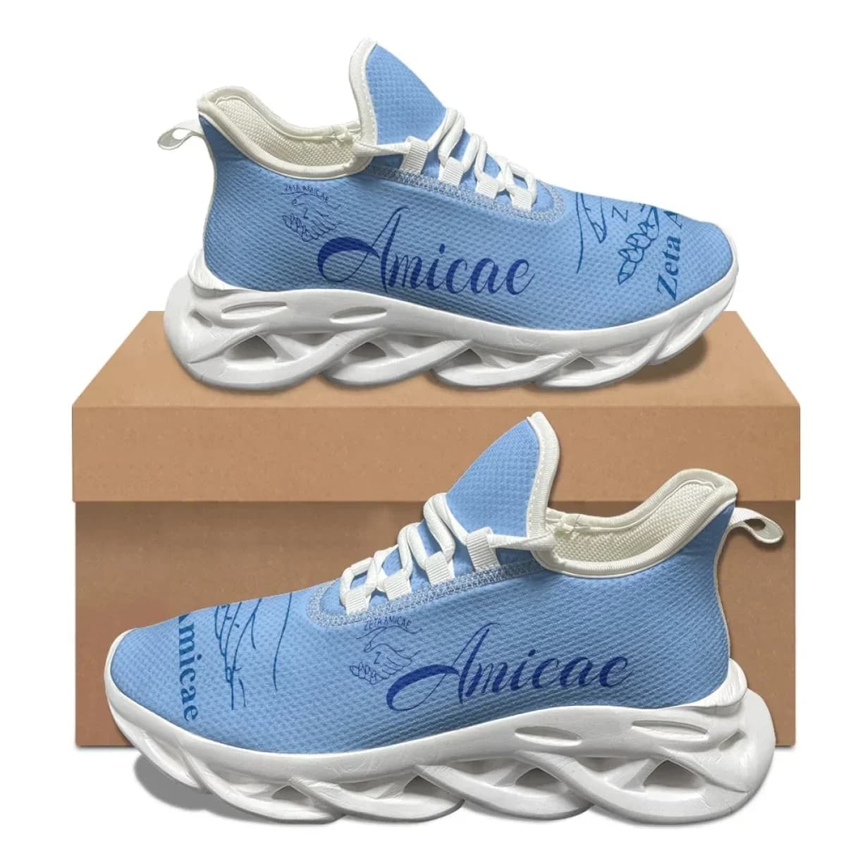 Zeta Amicae New Trend Sneakers casual in net with 3D print for women Shoes stringed light Zeta Friends Women's Platform Shoes