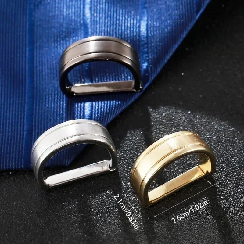 Fibbia a D in bronzo placcato con finitura opaca, fibbia ad anello semplice, fermacravatta da uomo, accessorio moda gioielleria