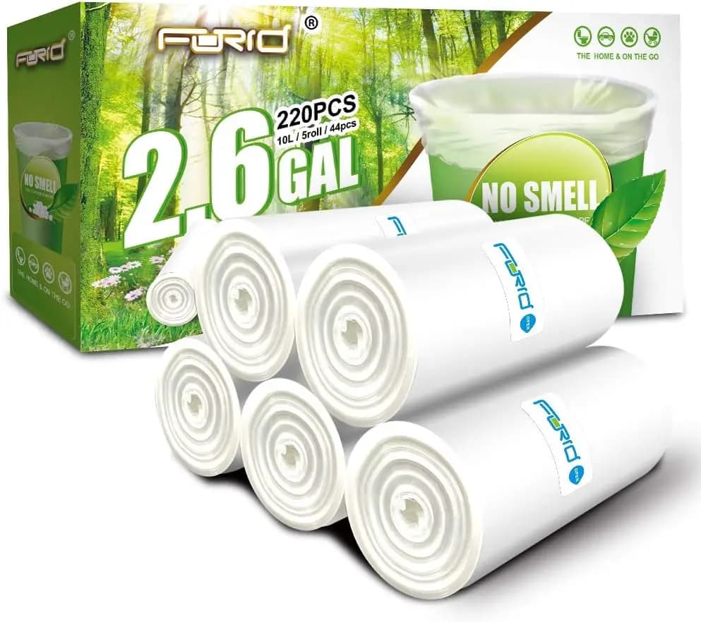 Small Clear Trash Bags – 2.6 Gallon Garbage Bags Wastebasket Bin Liners 220 Count Plastic Trash Bags for Bathroom Bedroom Office Garbage Can (220 count)