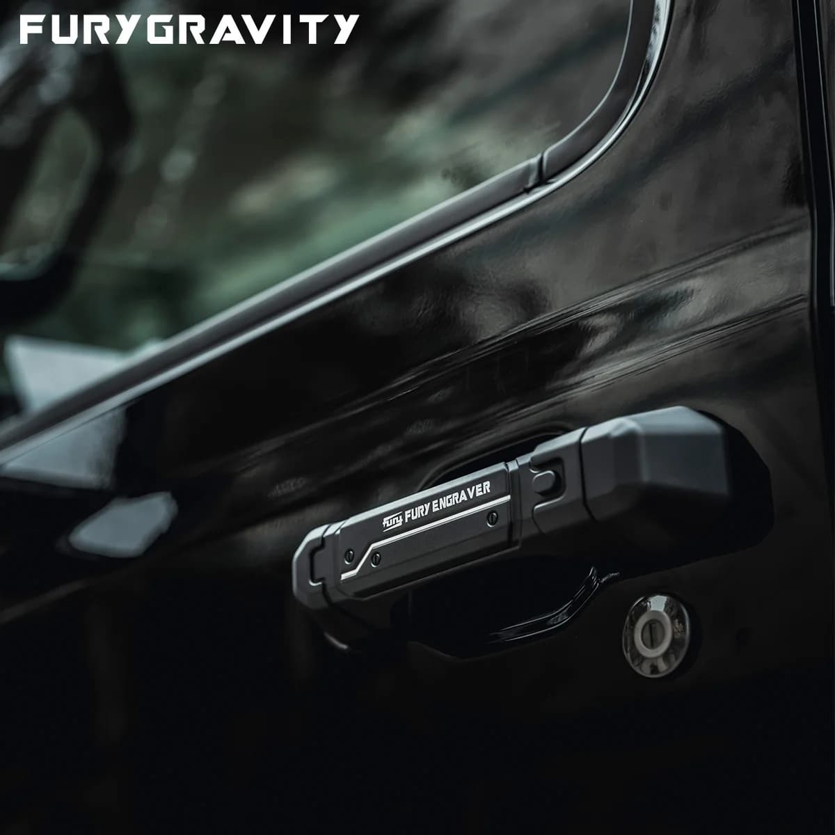 Maniglia per Porta FURYGRAVITY in Alluminio-Magnesio CNC ad Alta Resistenza – Finitura Anodizzata Nera, per Jeep Wrangler JL (Rubicon/Sahara)/JT