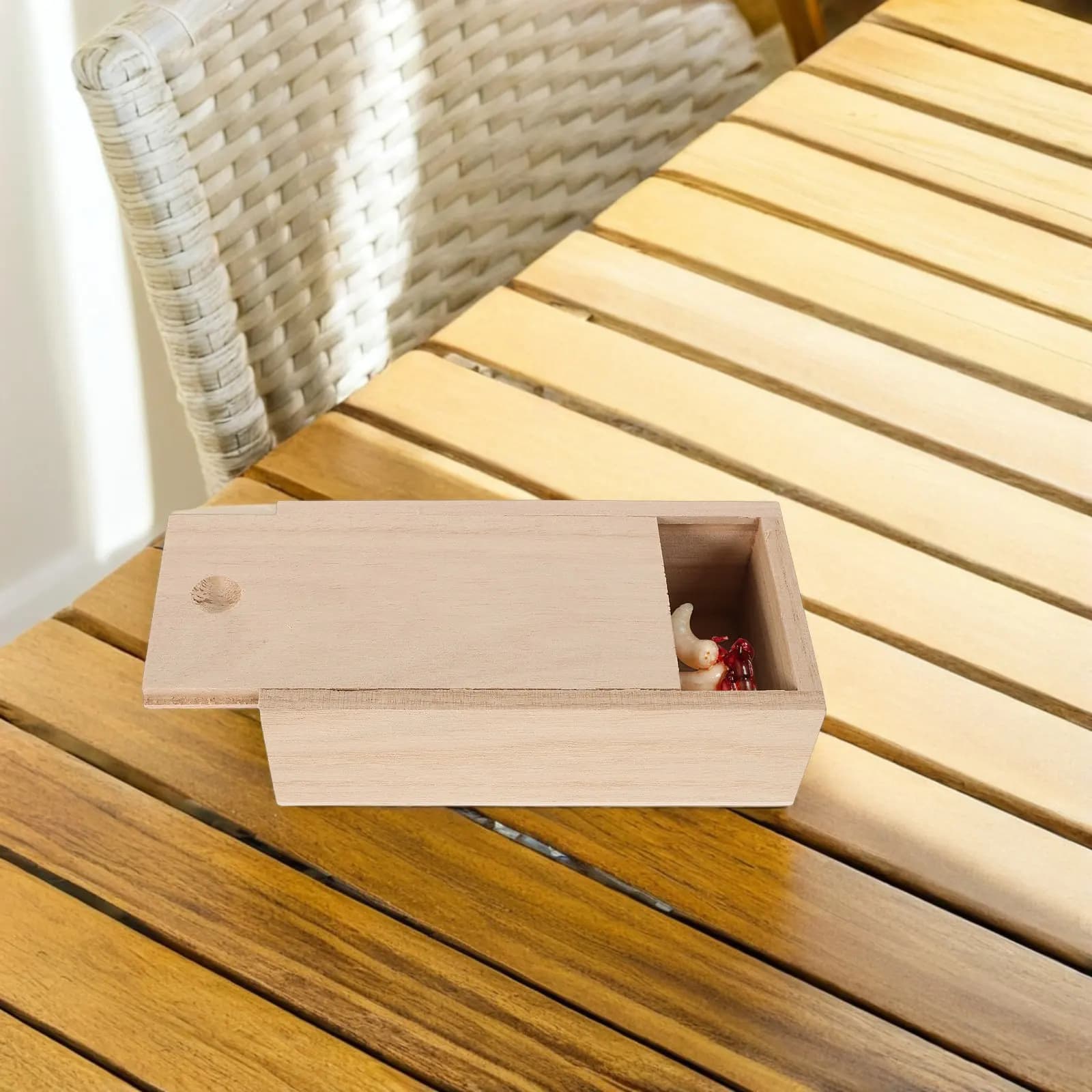 Scatola in Legno per Esche da Pesca, Contenitore Multifunzione Portatile per Verme in Paulownia, Custodia per Attrezzatura da Pesca su Ghiaccio