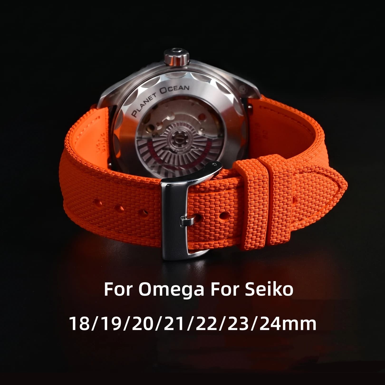 18/19/20/21/22/23/24MM FKM Rubber Watch Strap Quick Release Band for Omega for Seiko Soft Men Sport Watchband Universal Bracelet
