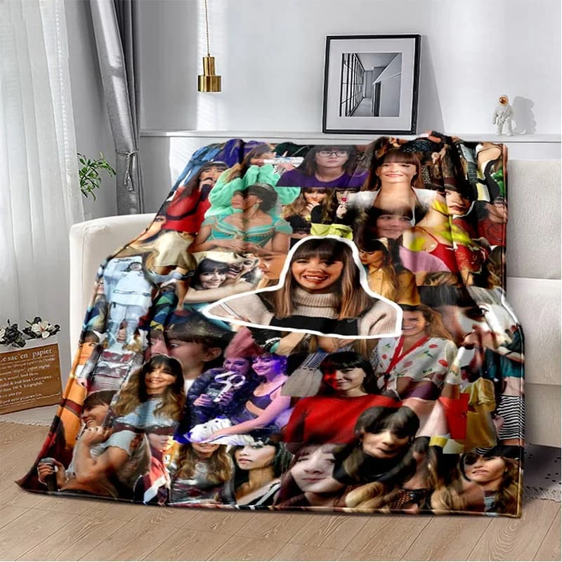 Coperta in morbido peluche 3D con cantante spagnola Aitana, coperta in flanella per soggiorno, camera da letto, letto, divano, coperta da picnic per bambini