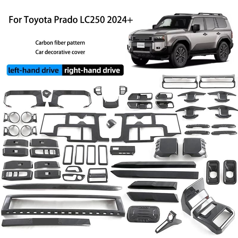 For Toyota Prado LC250 2024 Central Console Gear Panel Trim Frame Glass Window Cover Switch For PradoLC250 Accessories