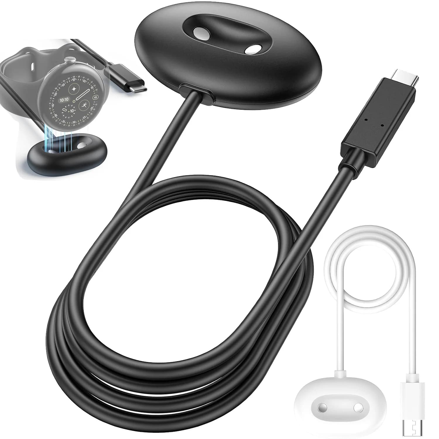 Charger Cable for Google Pixel Watch 4 41mm 45mm Smartwatch Dock Charger Adapter USB Charging Cable Power Charge Wire Accessorie