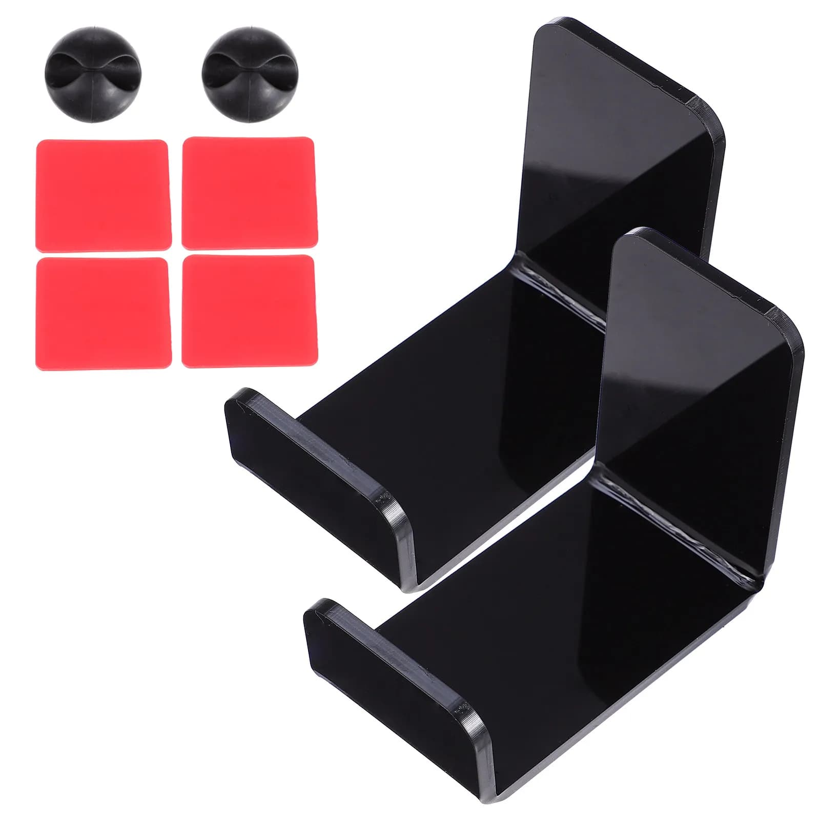 2Pcs Sleek Headphone Stand for Home Office School Cyber Cafe Universal Headset Holder Prevents Damage Organizes Desk Space