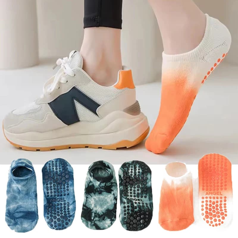 Calzini da yoga antiscivolo colorati da donna Calzini da barca alla moda quotidiana Calzini da allenamento fitness antiscivolo per pilates, balletto, trampolino