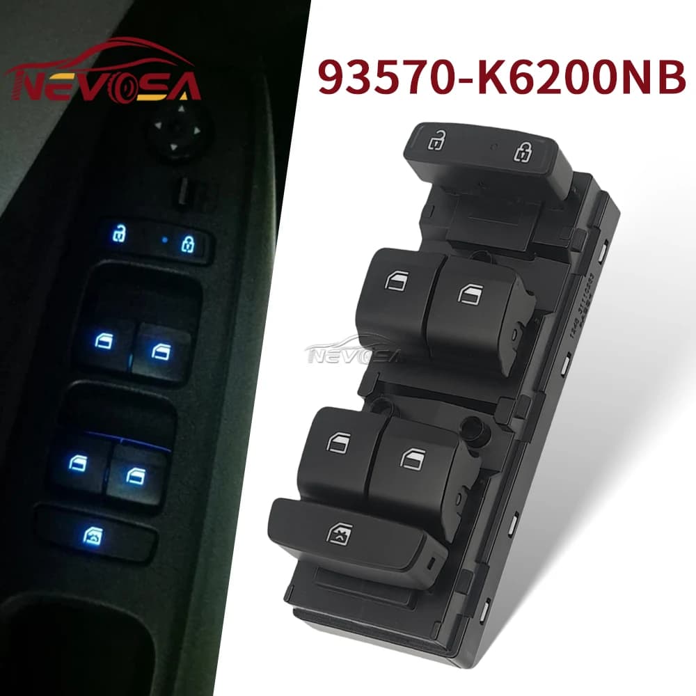 Anteriore Sinistro Driver Per Hyundai Grand I10 2020-2025 93571K6200NNB Elettrico Master Power Finestra Interruttore di Controllo Pulsante Sollevatore di Vetro