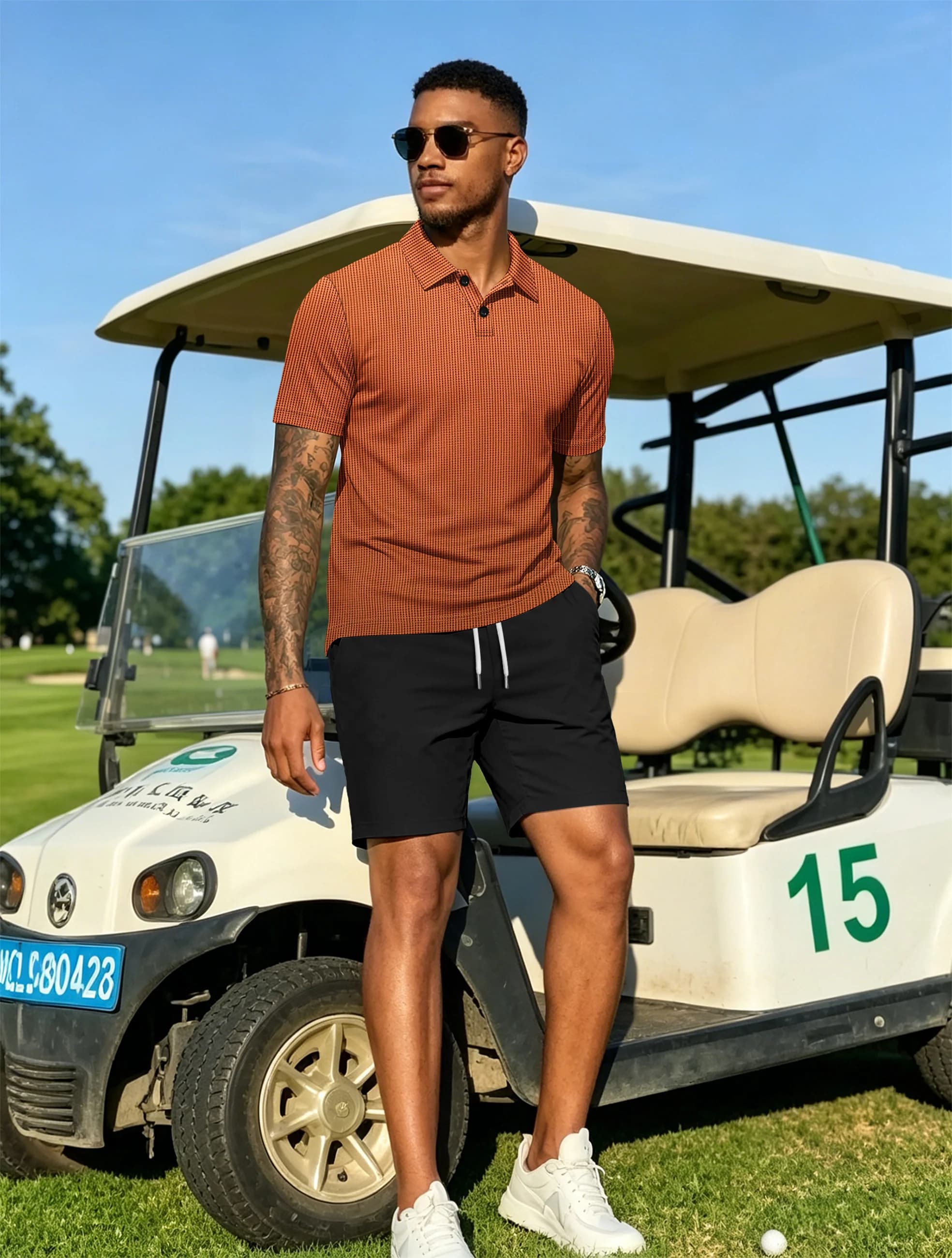 Completo Set Estivo 2026 da Uomo: Camicia a Maniche Corte con Risvolto e Pantaloncini con Coulisse per il Tempo Libero e Viaggi all'Aperto