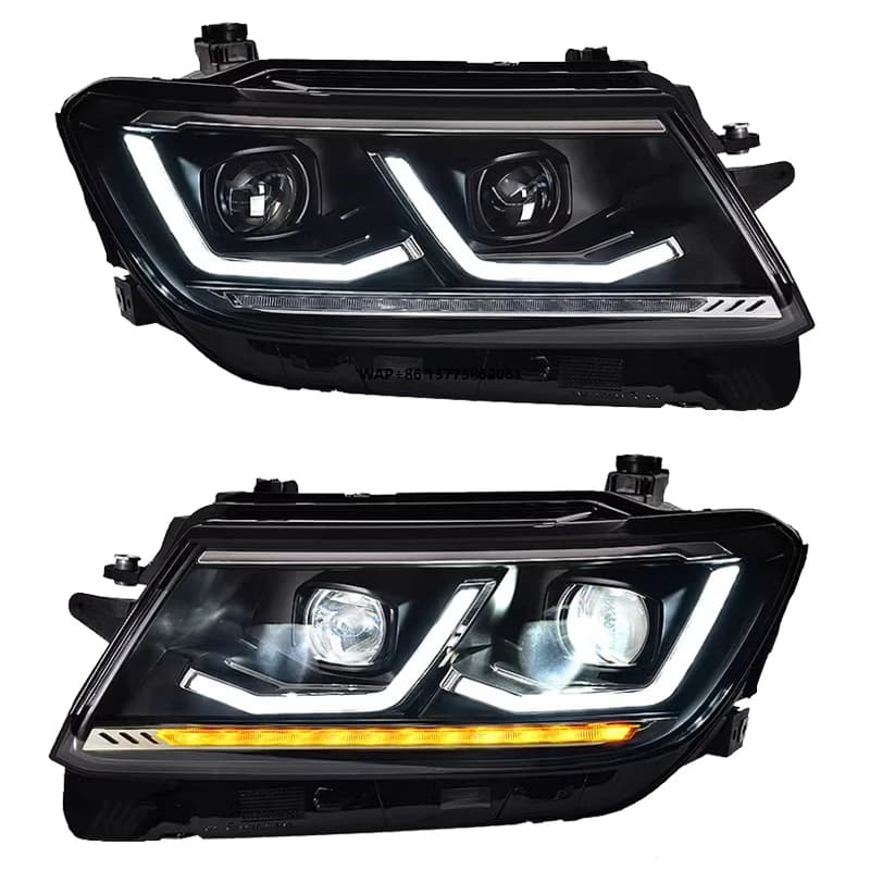 2 Pezzi per Tiguan L 2017-2021, Faro Anteriore LED Aggiornato, Gruppo Ottico con Luci Diurne DRL