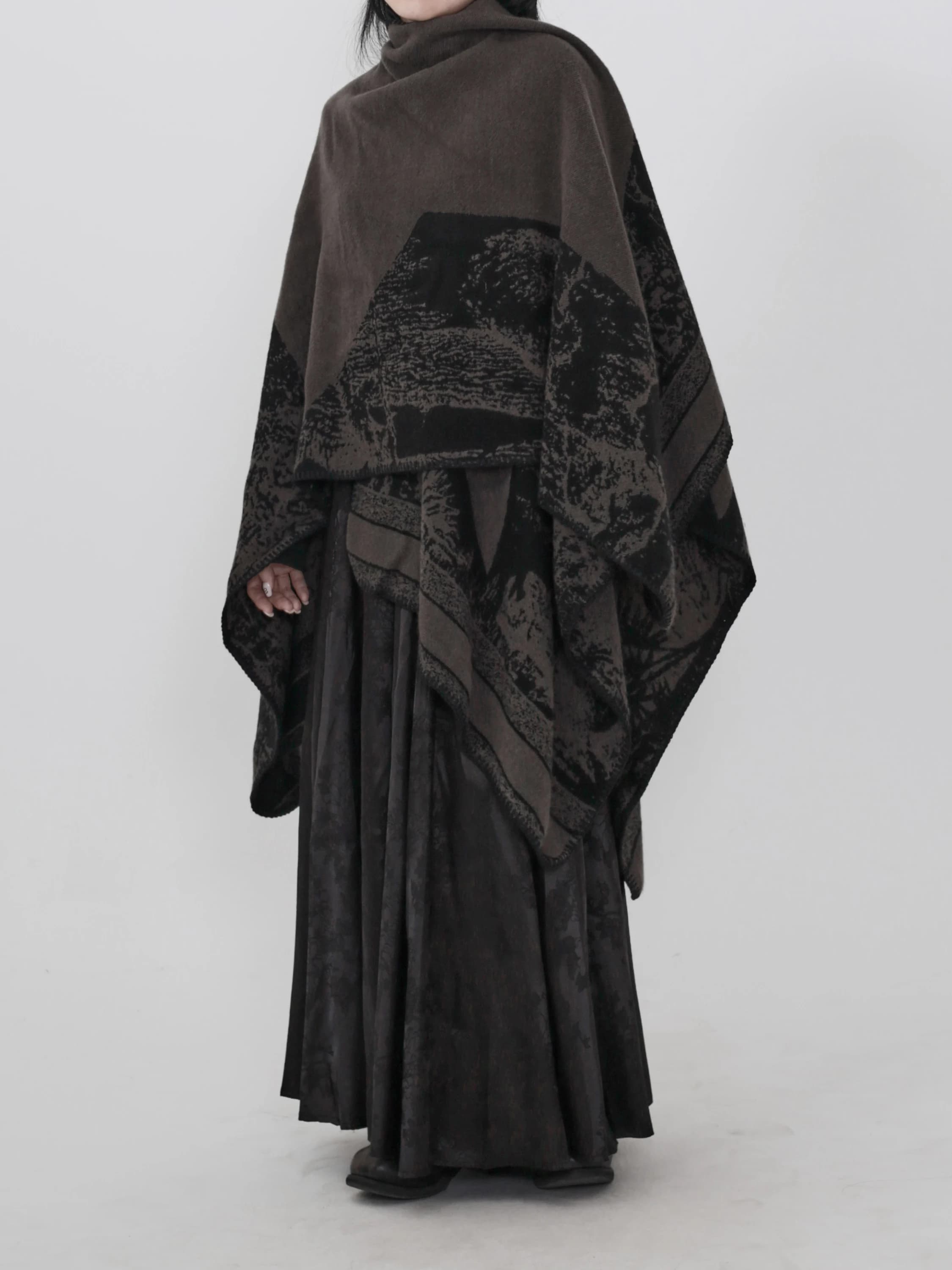 Sciarpa Grande in Maglia a Doppia Faccia Calda e Alla Moda per Donne, Accessorio Invernale Versatile in Stile Etnico
