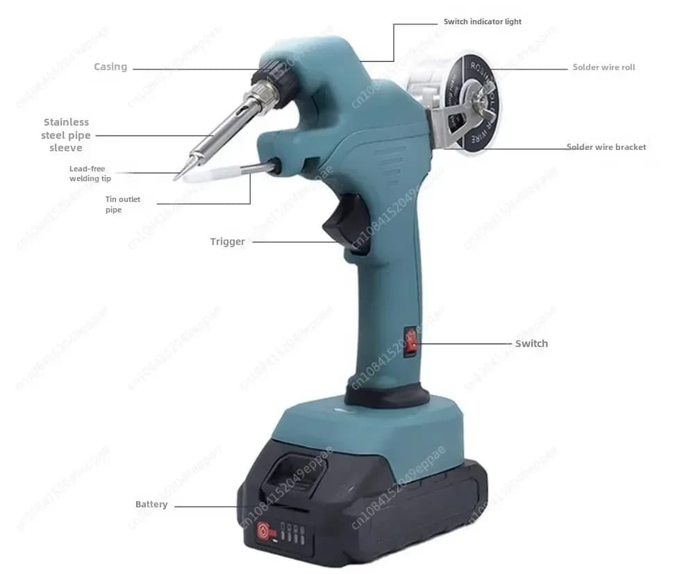 Pistola per saldatura a batteria Makita | Saldatore wireless ad alimentazione automatica con riscaldamento interno per riparazioni