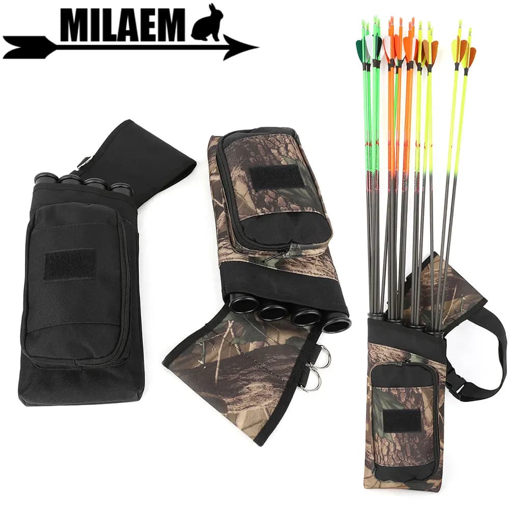 1pc Tiro con l'arco Freccia Faretra 4 Tubo Mano Sinistra Freccia Pouch Nylon Vita Freccia Borsa per Arco Caccia Bersaglio Gioco di Tiro