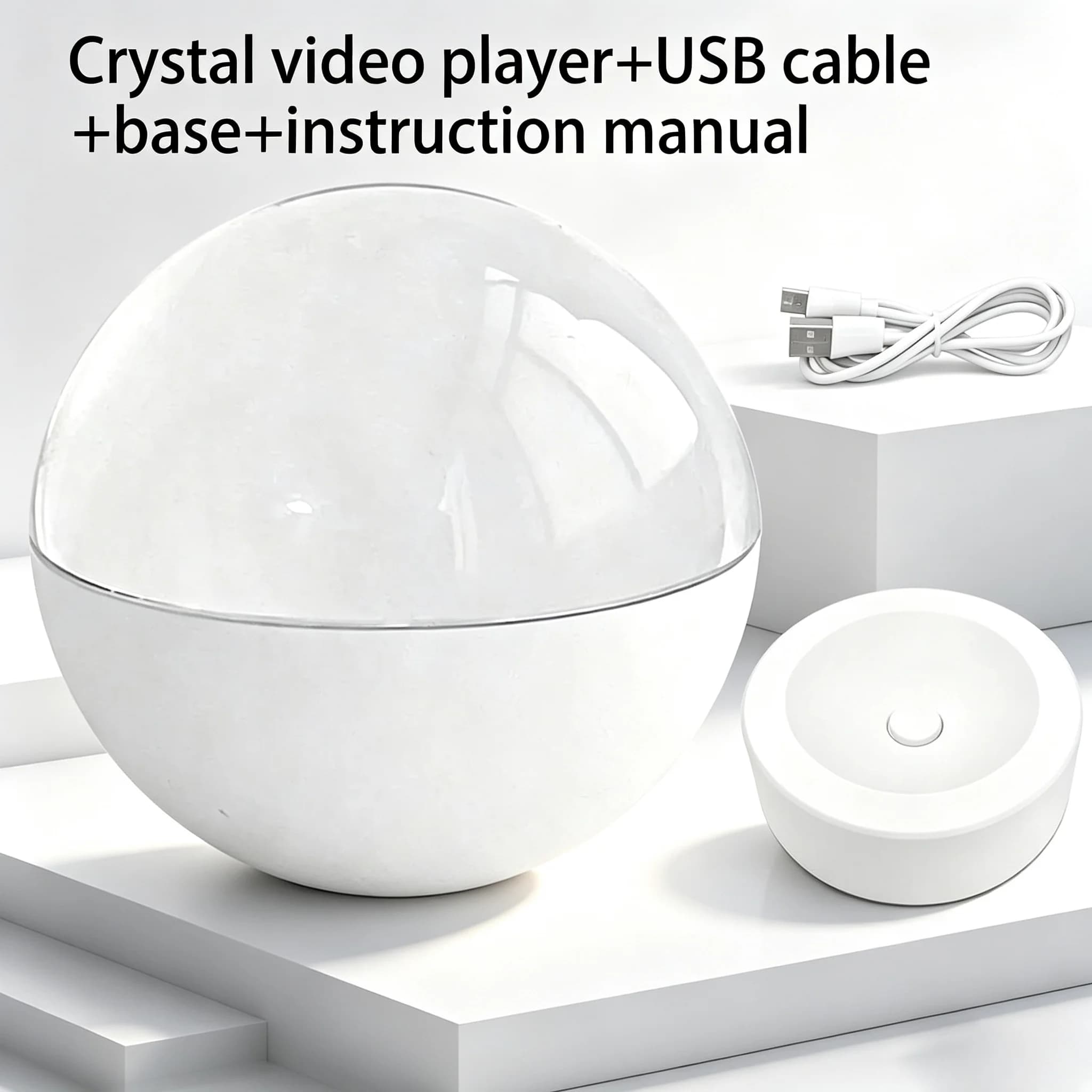 Memory 3D Crystal Ball Video Player Electronic Ball for Playing Videos and Images Digital Photo Frame Rechargeable Crystal Ball