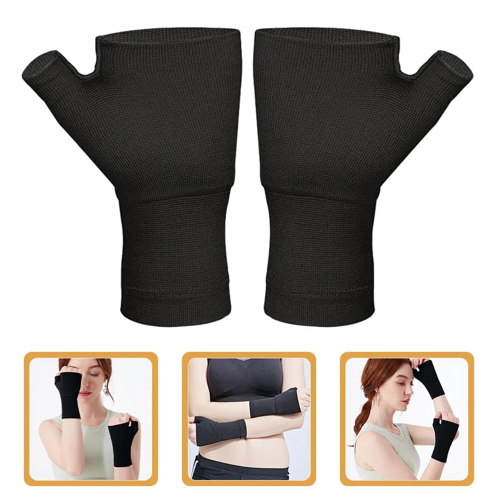 1 paio di guanti a compressione senza dita con supporto per polso e pollice unisex XL per lo sport, supporto elastico per il polso, supporto elastico per la mano