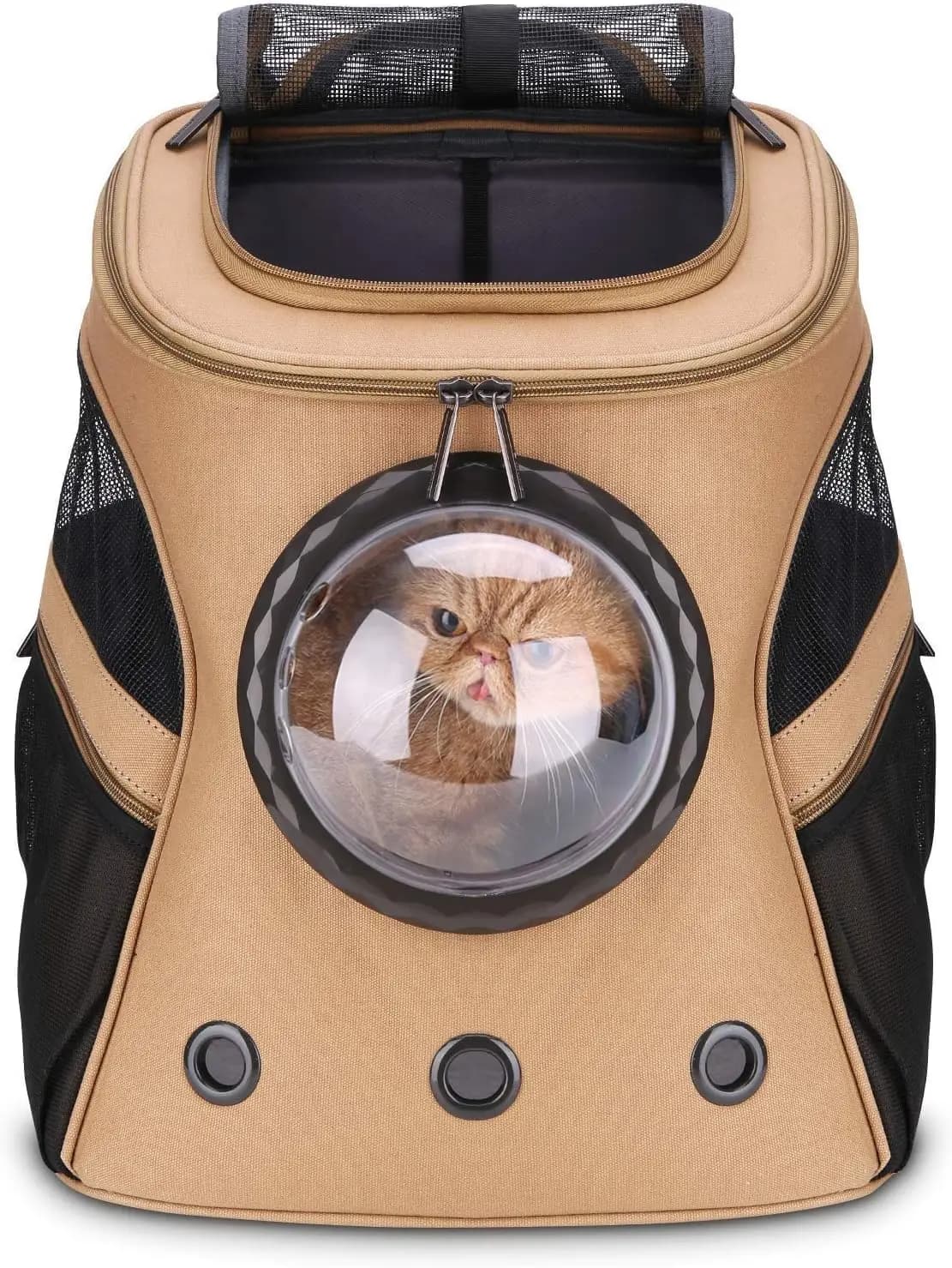 Zaino Trasportino per Animali Domestici Approvato dalle Compagnie Aeree, per Gatti e Cani, con Finestra a Bolla e Design Ventilato