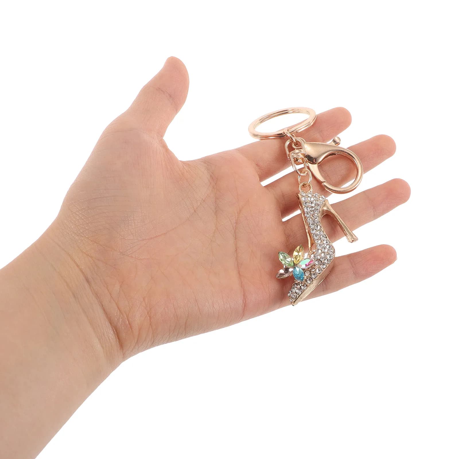 2 Pezzi Ciondolo per Auto a Forma di Scarpa con Tacco Alto in Strass, Charm in Lega per Specchietto Retrovisore, Borsa, Decorazione Casa, Tacco Alto in Cristallo