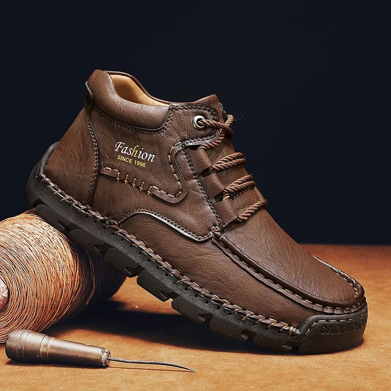 Casual Sneaker Loafers Casual Shoes High Boots Leather Winter Sport for Men Soft and Comfortable Non-slip Cotton-padded shoes