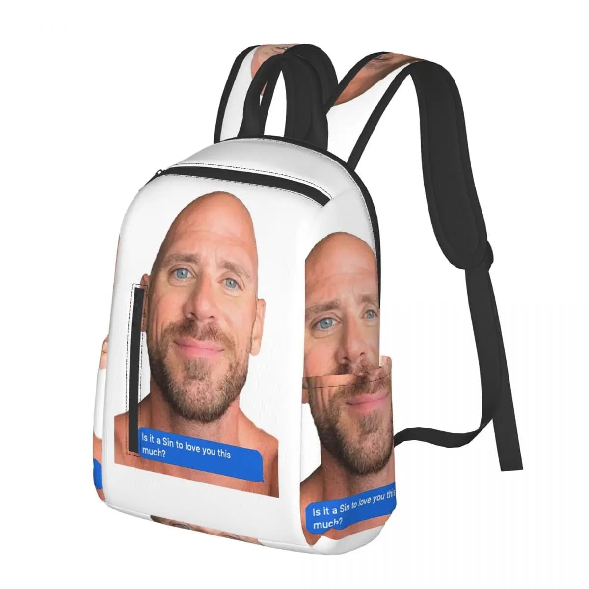 Zaino per studenti Johnny Sins Flirty Text Bubble, borsa da scuola, zaino da viaggio per escursioni, per ragazzi e ragazze, borsa a tracolla