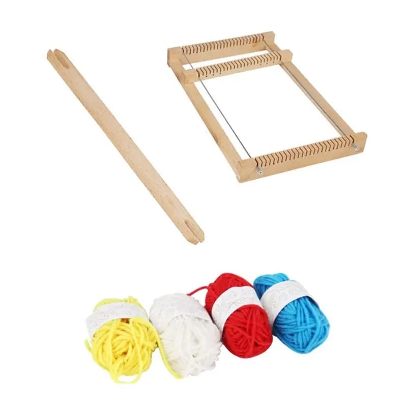 EYFL-DIY Handcraft Weave Loom Kit For Adults, Child-Friendly Multi-Craft Wooden Weaving Set Beginner