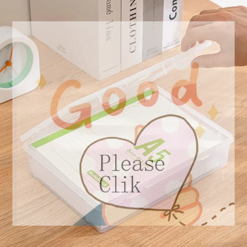 【HG】Plastic Storage Box For Office Large Capacity Transparent Paper Storage Case Desktop Storage Organization Document Box