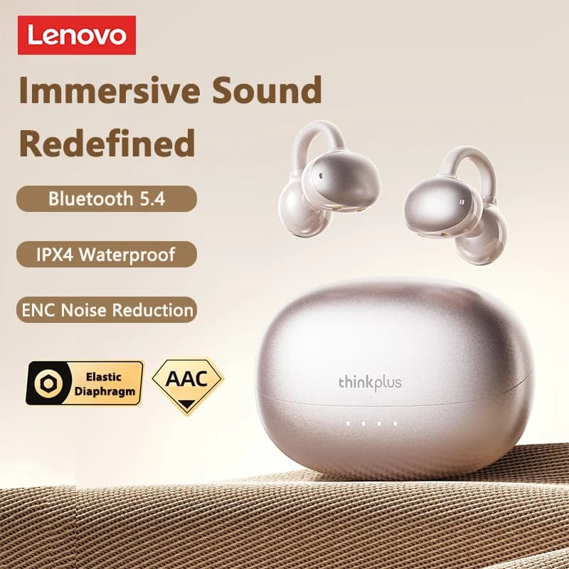 Scelta Lenovo LK6 OWS Wireless Bluetooth 5.4 Cuffia HIFI Stereo ENC Cancellazione del rumore Auricolari sportivi Batteria a lunga durata Auricolari