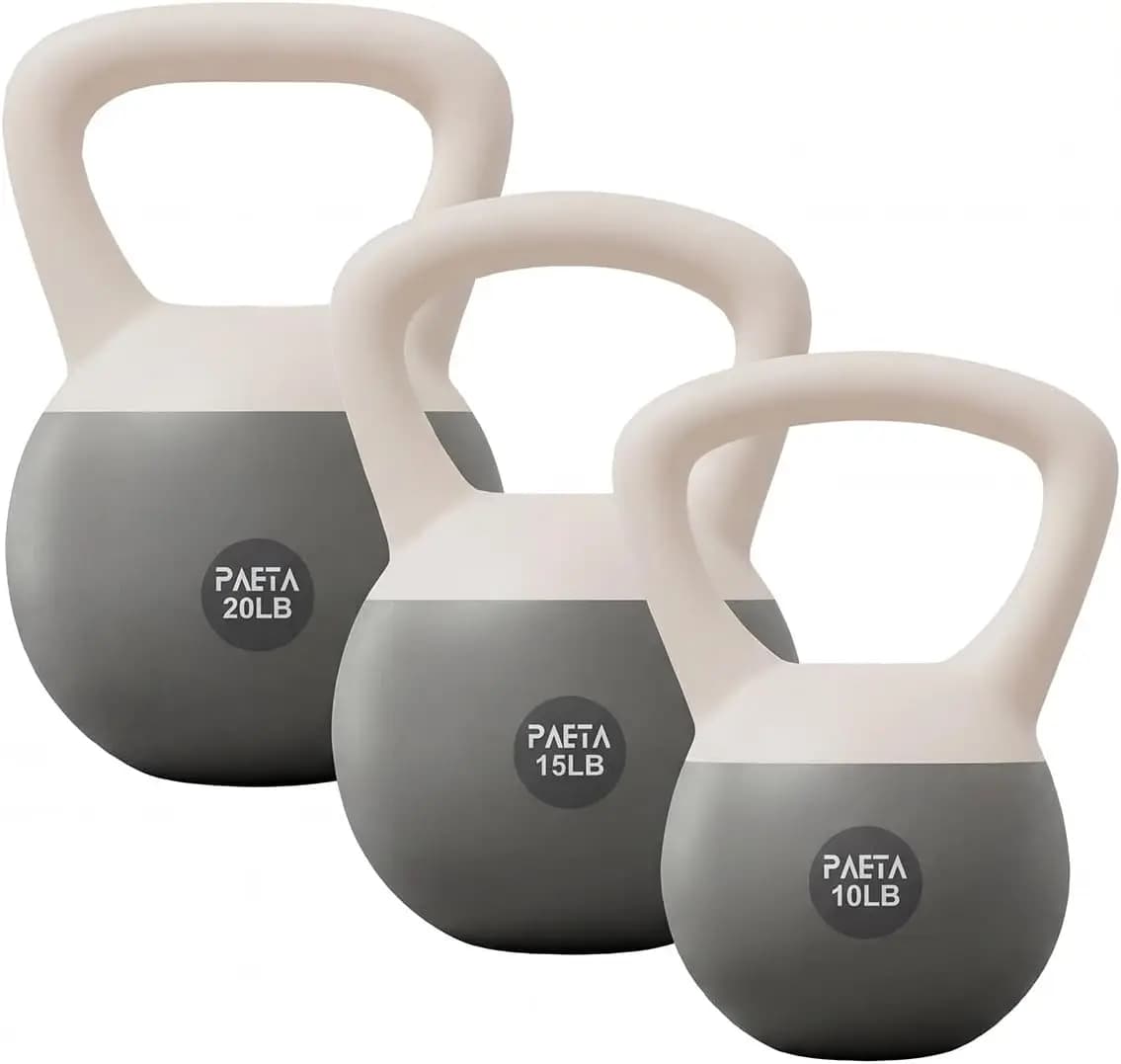Allenamento Funzionale a Casa, Kettlebell Morbido, Delicato sul Pavimento, Impugnatura Antiscivolo e Design con Manico Largo