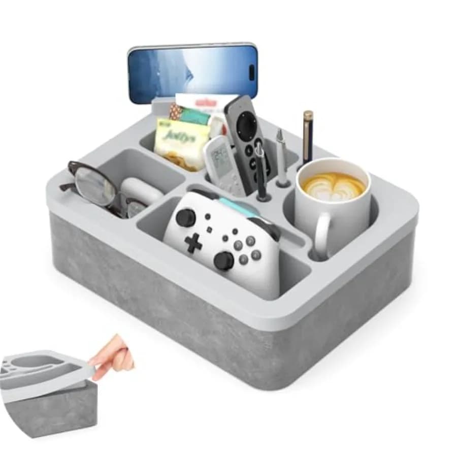 Vassoio Portabicchieri per Divano in Silicone, Portaoggetti in Schiuma per Divano, Vassoio da Letto, Organizer per Snack e Bevande, Portabevande da Spiaggia