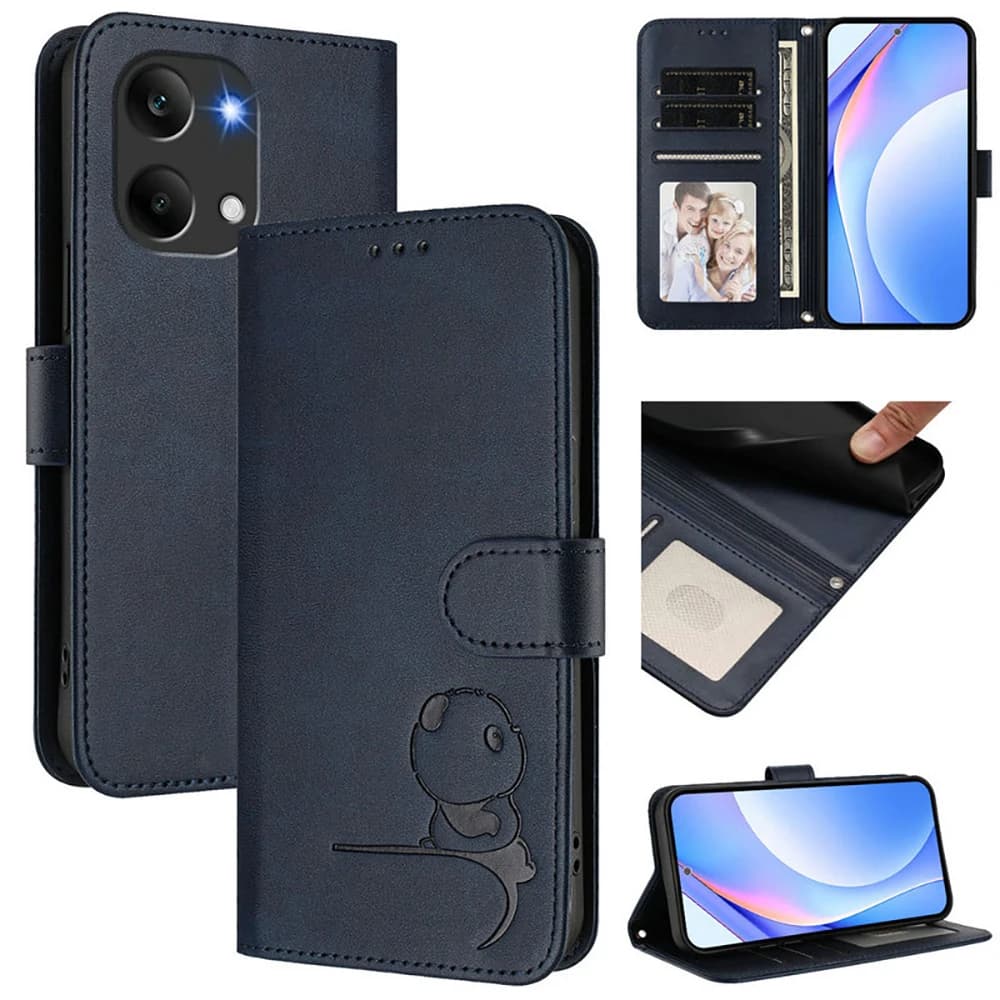 For Xiaomi Poco X8 Pro Max 5G 2026 3D Emboss Panda Leather Wallet RFID Case Poco F8 Ultra M8 X8 F 8 Pro Book Cover