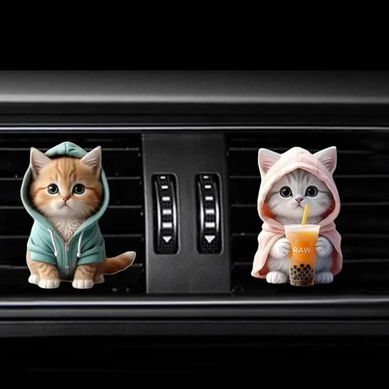 Perfume Clip for Car Air Intake Diffuser for Cat Deodorant 2D Aromatherapy Interior Decoration Car