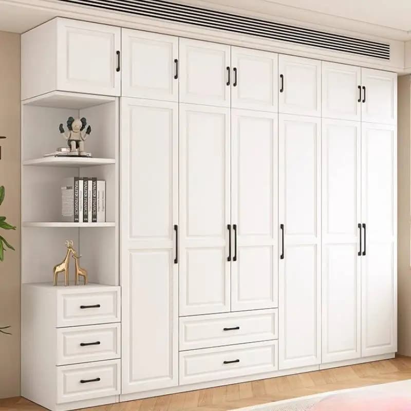 Armadi Grandi per Biancheria Intima, Guardaroba Moderno Salvaspazio in Legno, Armadio Alto Bianco per Camera da Letto, Mobili