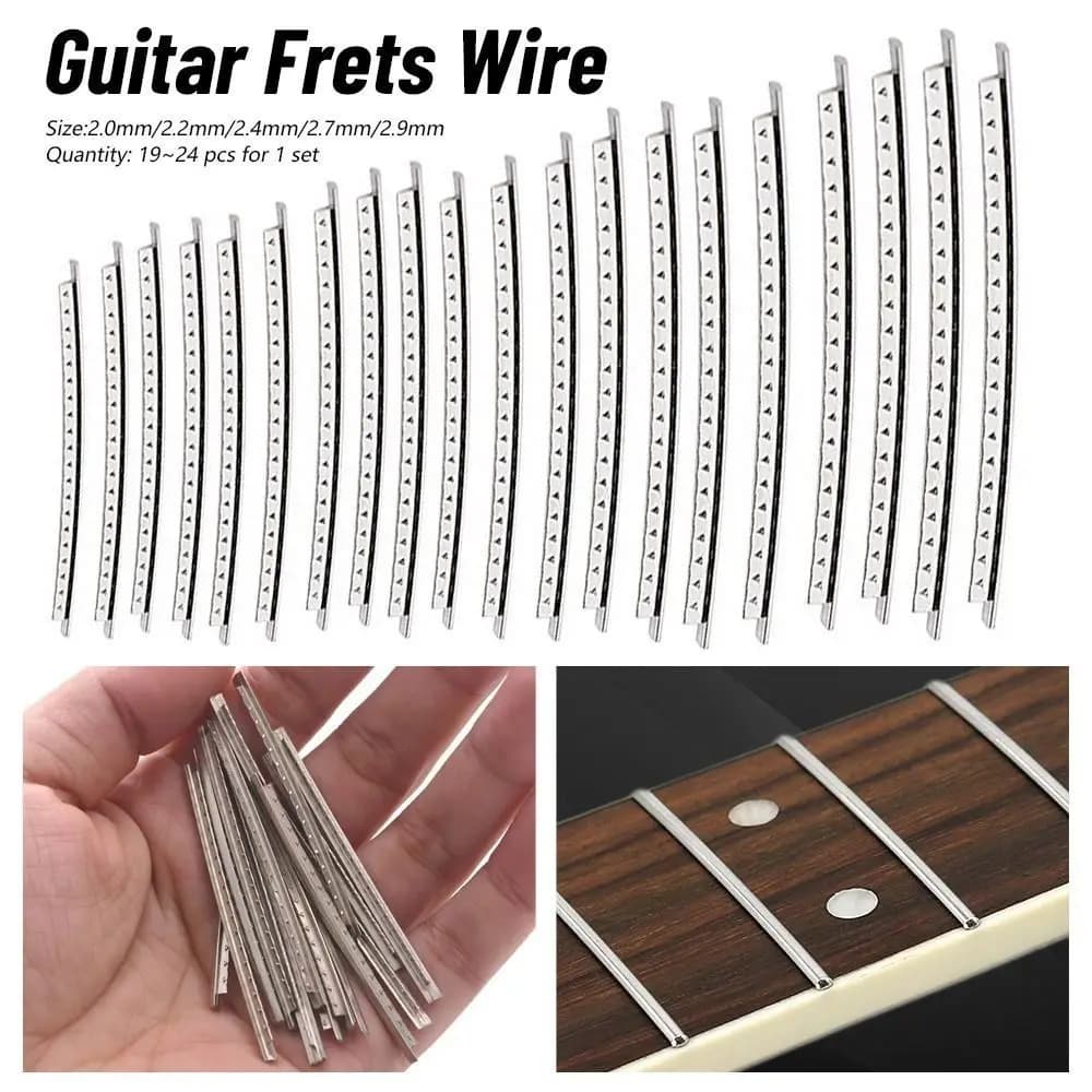 Nuovo Filo per Tasti di Chitarra da 2,2 mm, Accessori per Chitarra in Rame Bianco da 2,7 mm, Set da 24 Pezzi, Parti di Ricambio per Chitarra e Ukulele