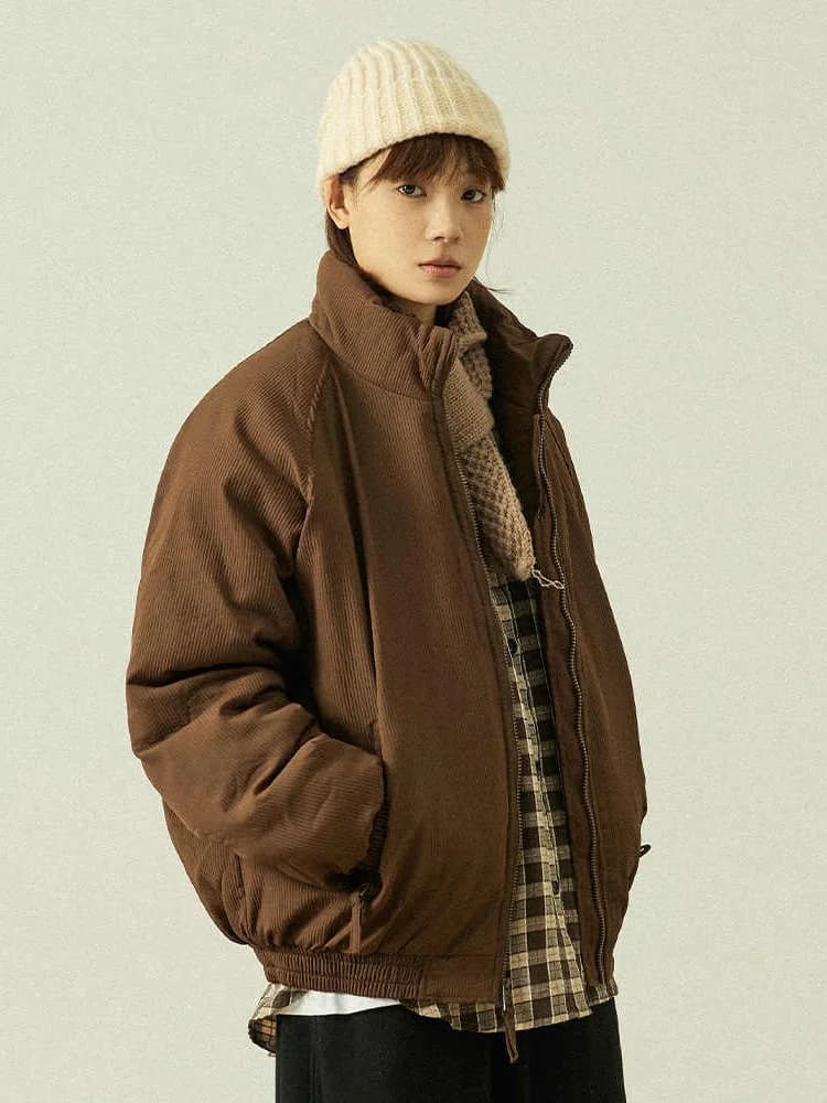 Giacca in cotone ispessito in stile giapponese con colletto rialzato, cappotto invernale unisex, capospalla caldo e confortevole per uomo e donna