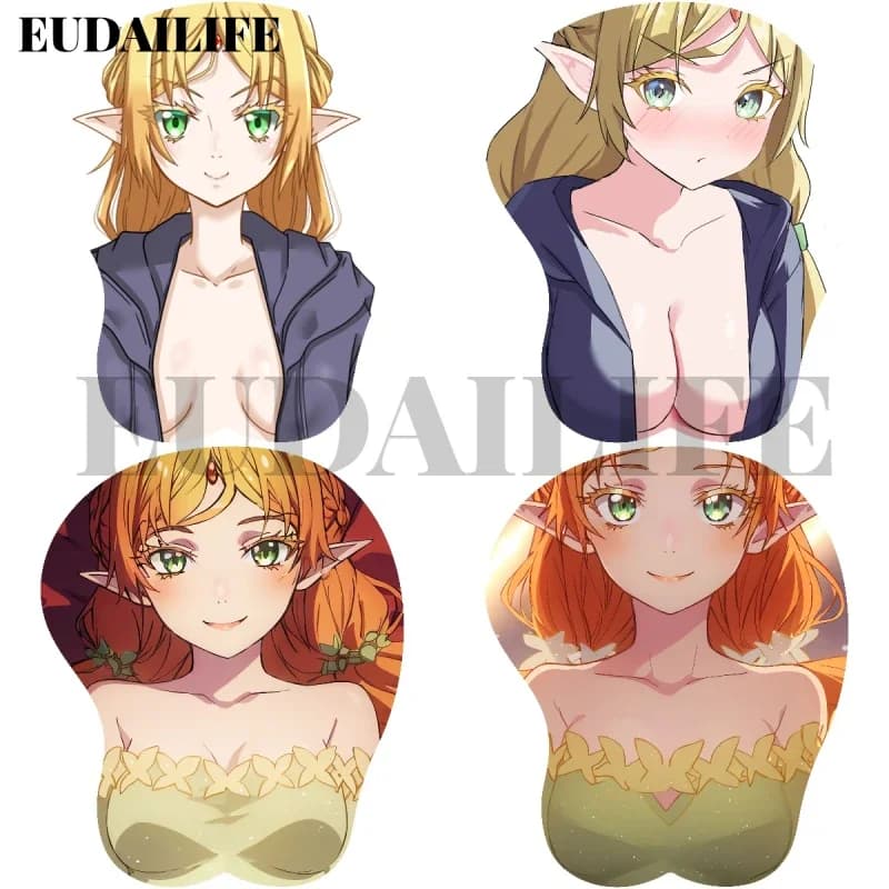 Isekai Ojisan Tsundere Elf Sui Elga 3D Mousepad Mano Poggiapolsi Mouse Pad Mousepad Silicone Oppai Morbido Mouse Zerbino Lavoro d'ufficio