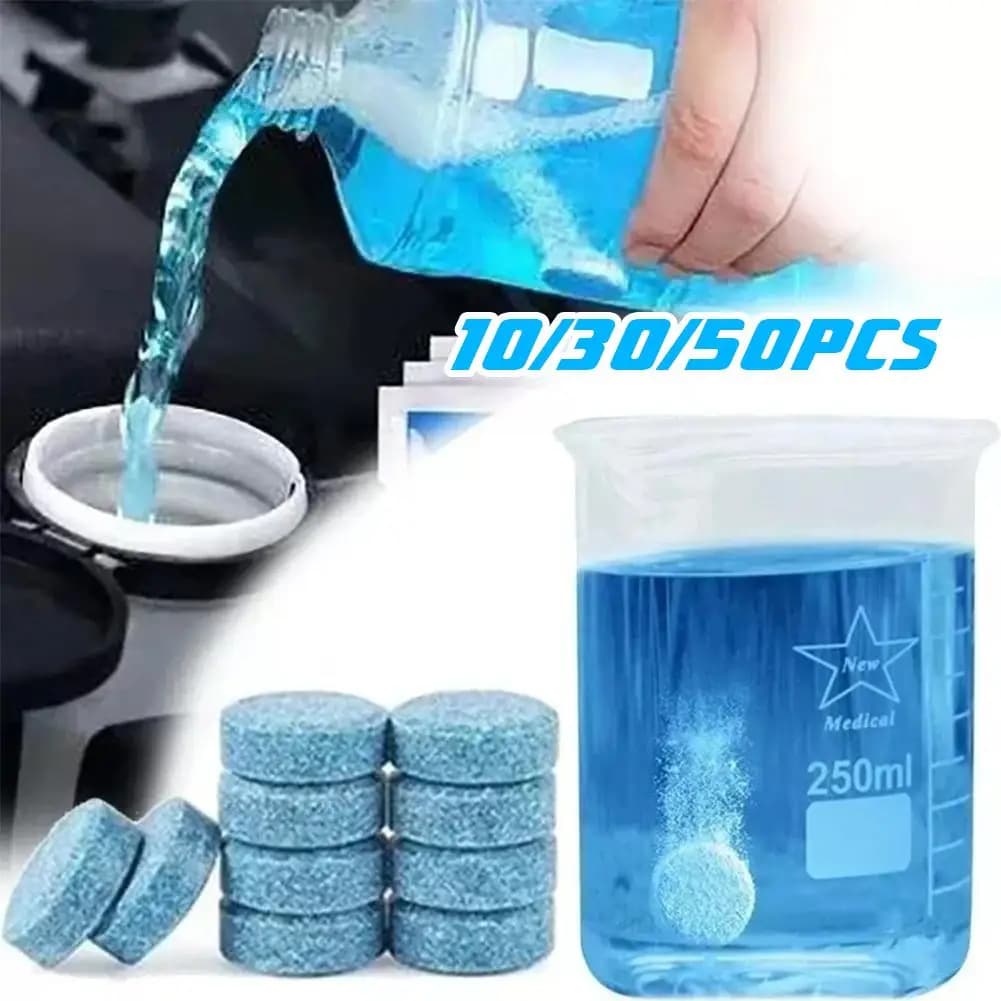 10/30/50 pezzi detergente solido detergente per parabrezza per auto compressa effervescente tergicristallo automatico vetro solido pulito compresse concentrate detersivo