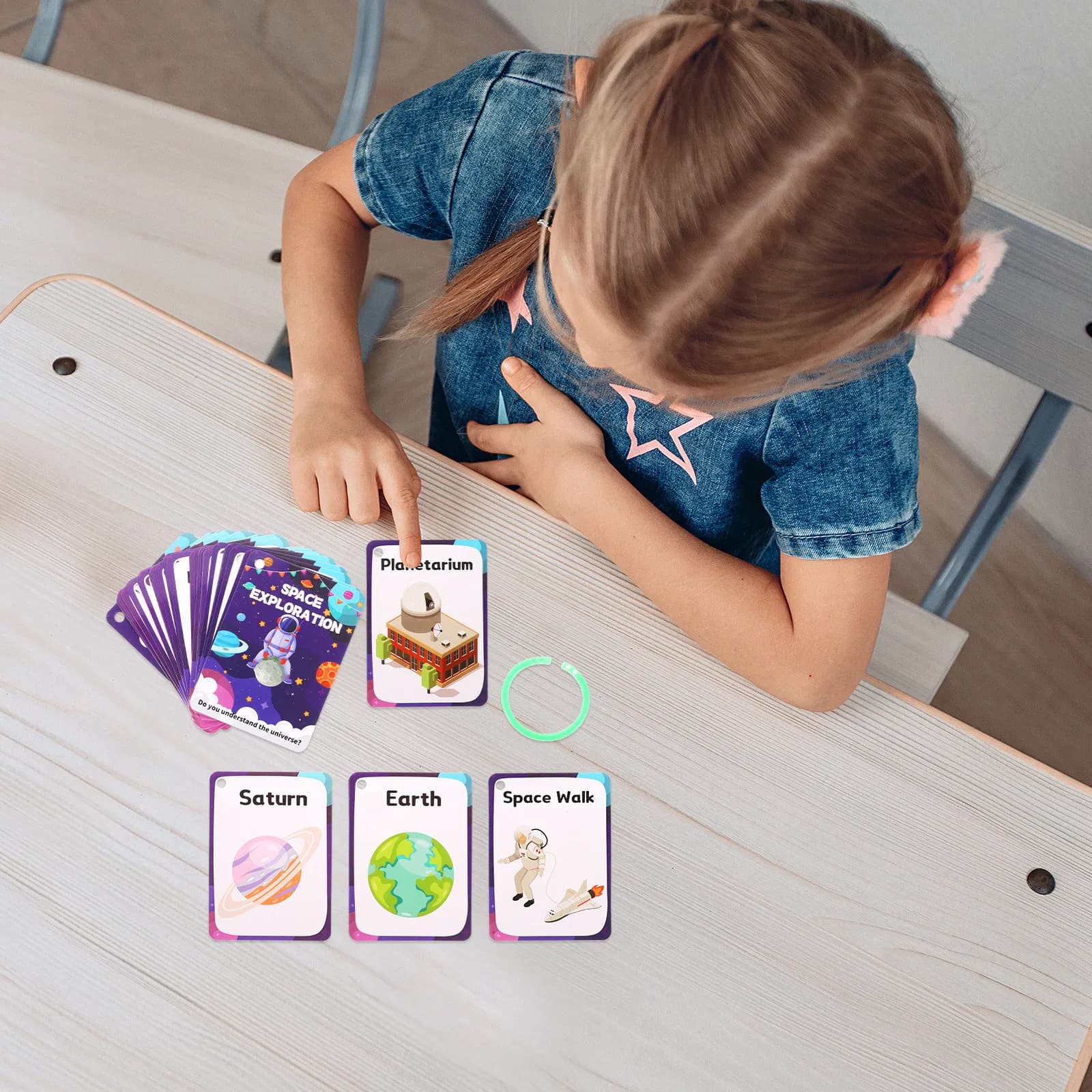 34 Carte Educative Spaziali, Flashcard dei Pianeti, Carte Colorate del Cosmo per Bambini e Asilo