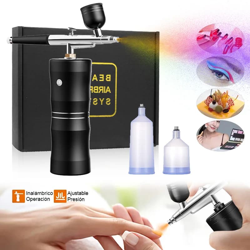 Kit mini air compressor for oxygen spray, air brush, spray gun, spray gun, nail tattoo process, nano spray tool