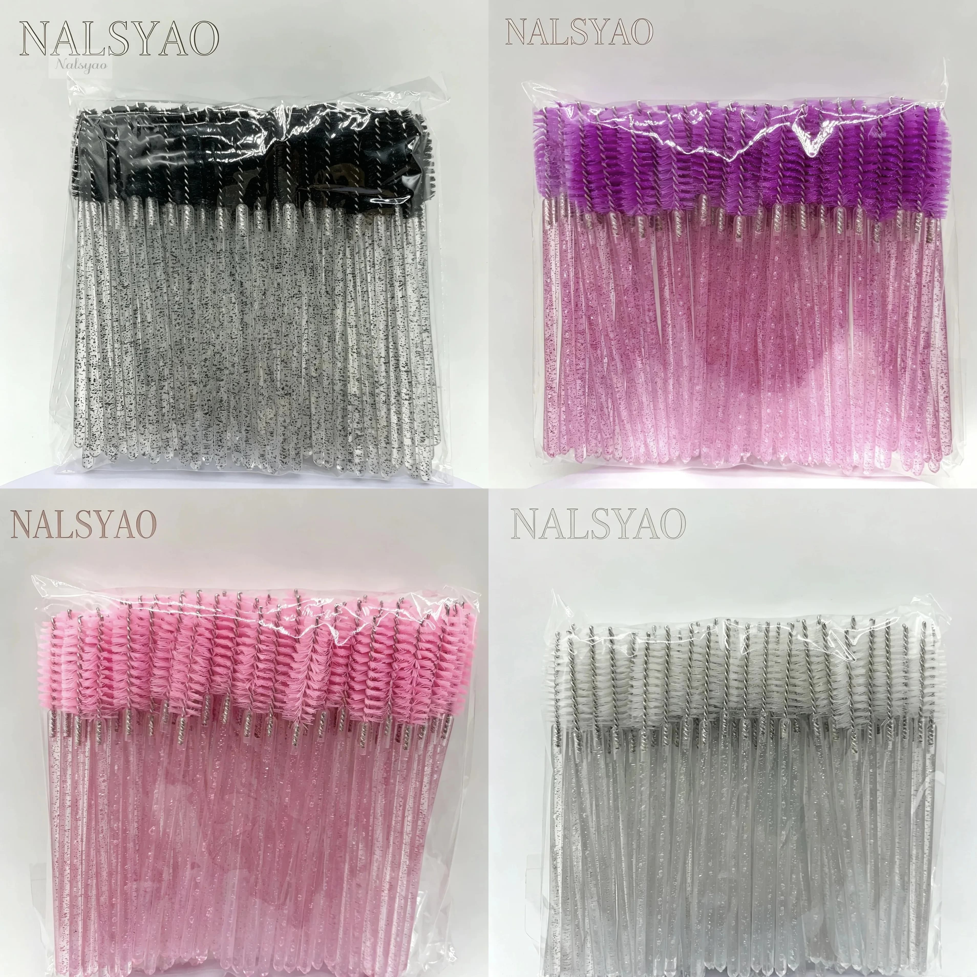 Disposable Crystal Eyelashes Brush Comb 50Pcs Eye Lashes Extension Mascara Wands Makeup Professional Beauty Tool