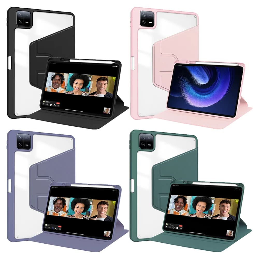 Funda For Xiaomi Pad 8 Mi Pad 8 Pro Case 11.2 inch 360 Rotating Acrylic Back For POCO Pad X1 Tablet Cover With Pencil Holder